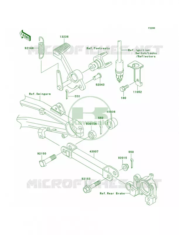 Brake PedalTorque Link Kawasaki MOTOS 1200 2004 ZRX1200R  ZR1200-A4