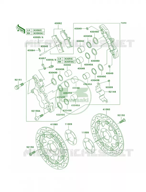 Front BrakeA4 Kawasaki MOTOS 1200 2004 ZRX1200R  ZR1200-A4