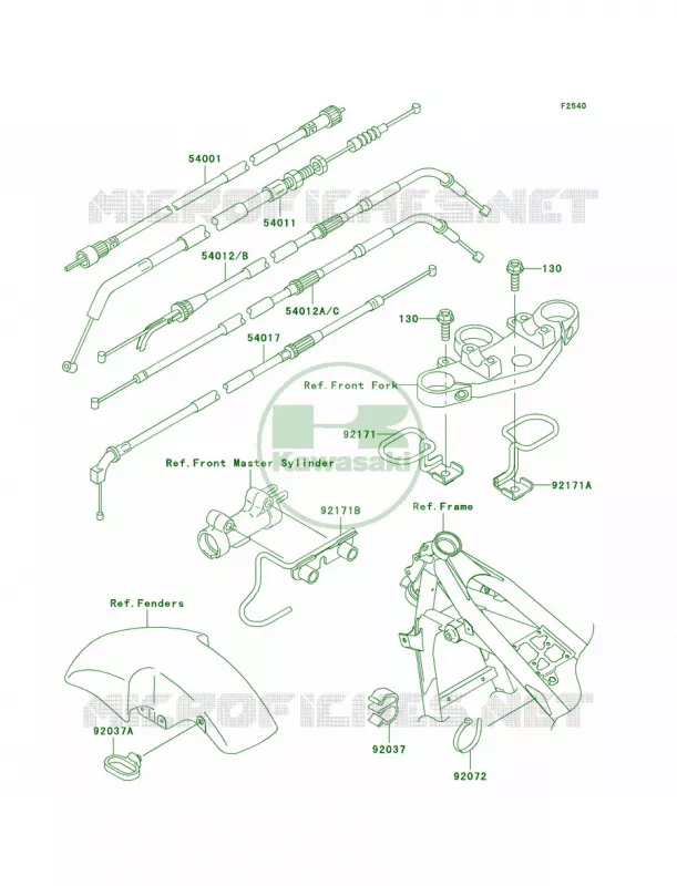 Cables Kawasaki MOTOS 750 2004 ZR-7S  ZR750-H4