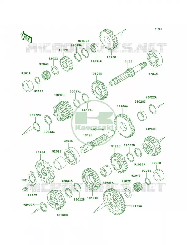 Transmission Kawasaki MOTOS 250 2003 Ninja 250R  EX250-F17