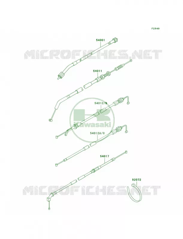 Cables Kawasaki MOTOS 500 2003 Ninja 500R  EX500-D10