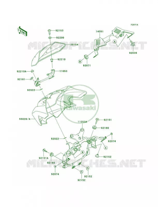 CowlingA3 Kawasaki MOTOS 1000 2003 Z1000  ZR1000-A1
