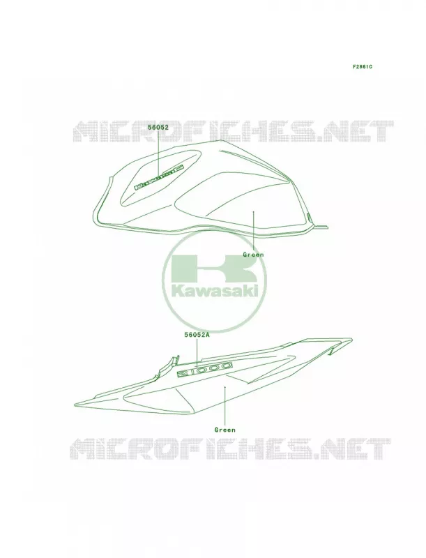 DecalsGreenA2 Kawasaki MOTOS 1000 2003 Z1000  ZR1000-A1
