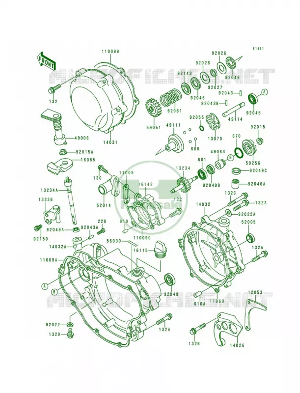 Engine Covers Kawasaki MOTOS 200 1997 KDX200  KDX200-H3