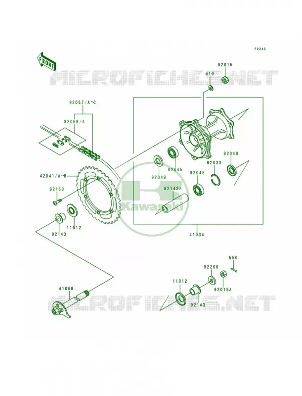 Rear Hub Kawasaki MOTOS 200 1997 KDX200  KDX200-H3