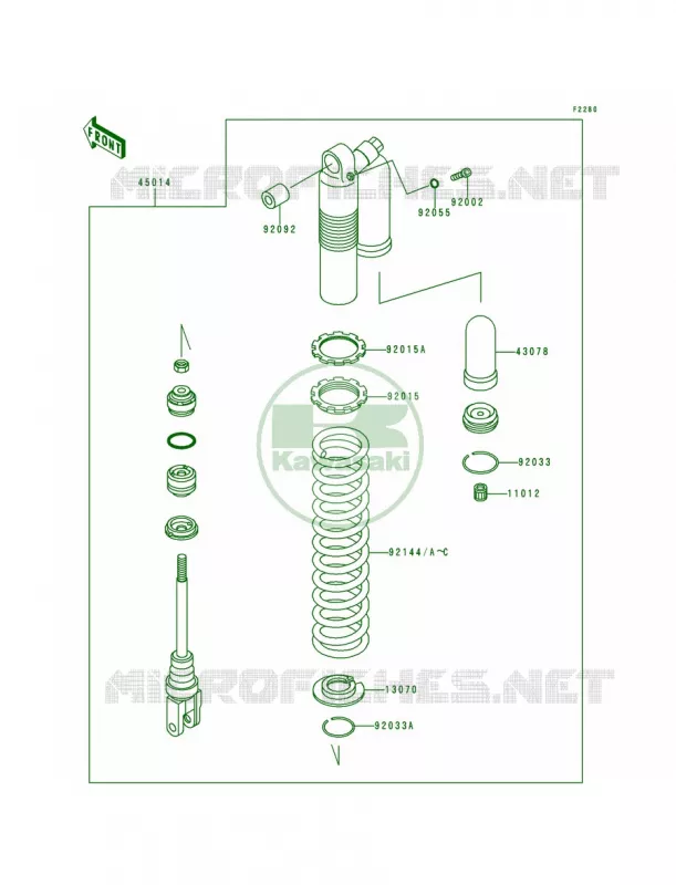 Shock Absorbers Kawasaki MOTOS 200 1997 KDX200  KDX200-H3