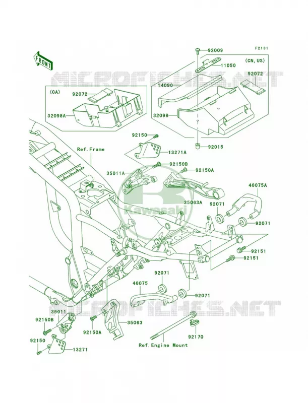 Frame Fittings Kawasaki MOTOS 1200 2003 ZRX1200R  ZR1200-A3