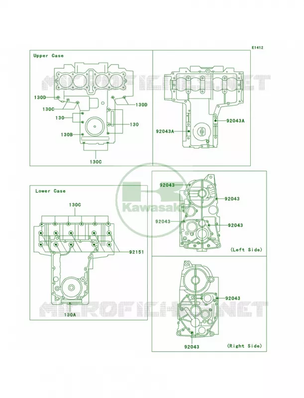 Crankcase Bolt Pattern Kawasaki MOTOS 750 2003 ZR-7S  ZR750-H3