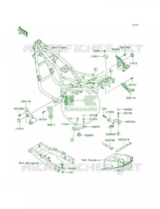 Frame Fittings Kawasaki MOTOS 750 2003 ZR-7S  ZR750-H3