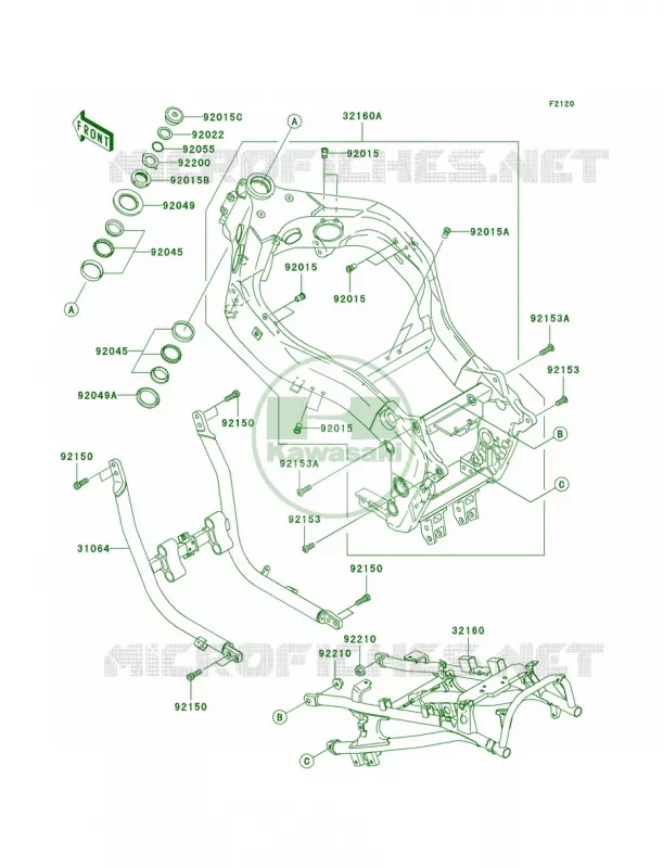 FrameC1C2 Kawasaki MOTOS 1200 2003 ZZR1200  ZX1200-C2