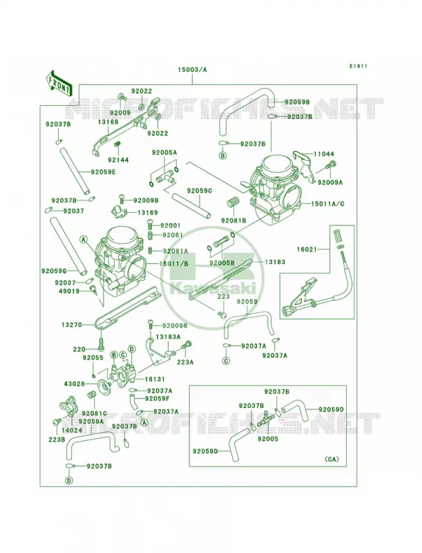 Carburetor Kawasaki MOTOS 250 2002 Ninja 250R  EX250-F16