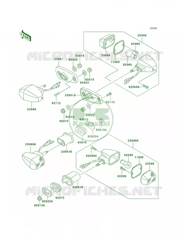 Turn Signals Kawasaki MOTOS 250 2002 Ninja 250R  EX250-F16