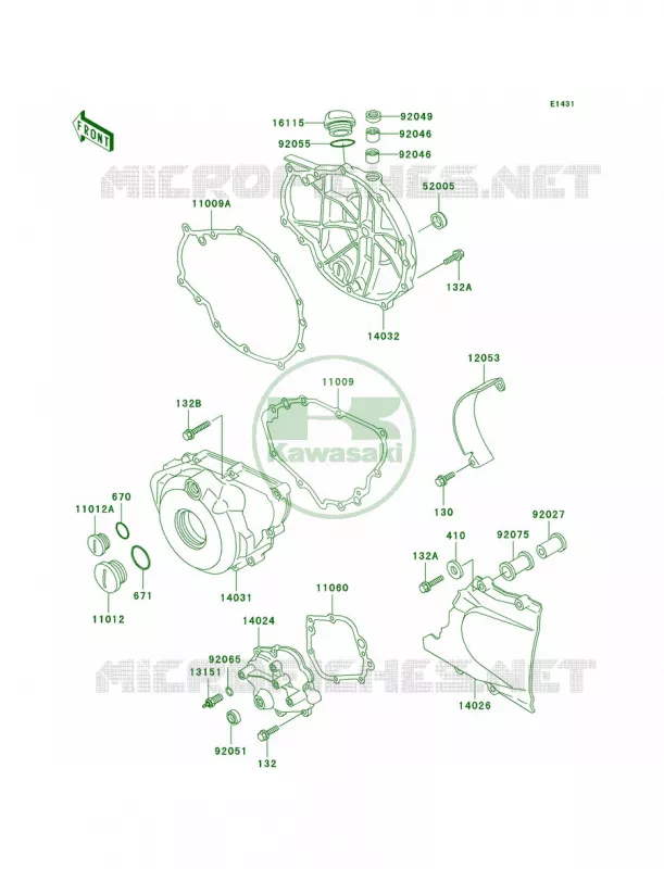 Engine Covers Kawasaki MOTOS 500 2002 Ninja 500R  EX500-D9