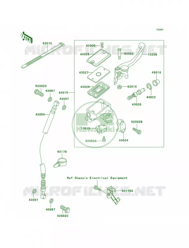 Front Master Cylinder Kawasaki MOTOS 500 2002 Ninja 500R  EX500-D9