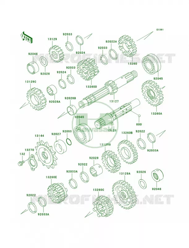 Transmission Kawasaki MOTOS 500 2002 Ninja 500R  EX500-D9