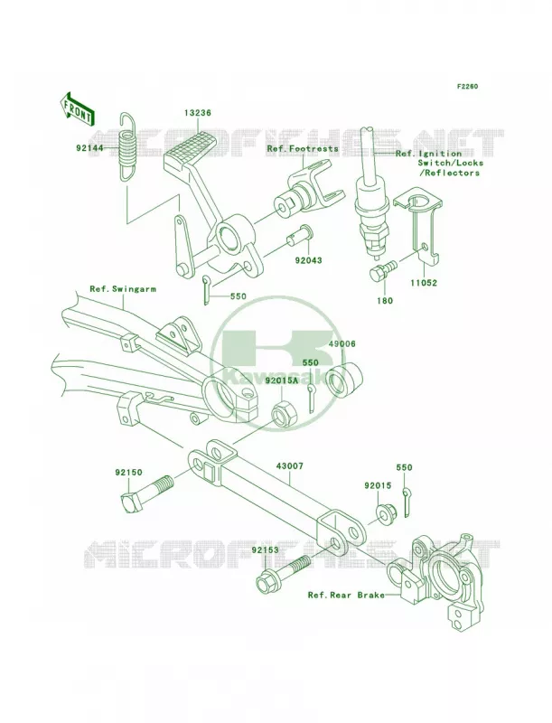 Brake PedalTorque Link Kawasaki MOTOS 1200 2002 ZRX1200R  ZR1200-A2