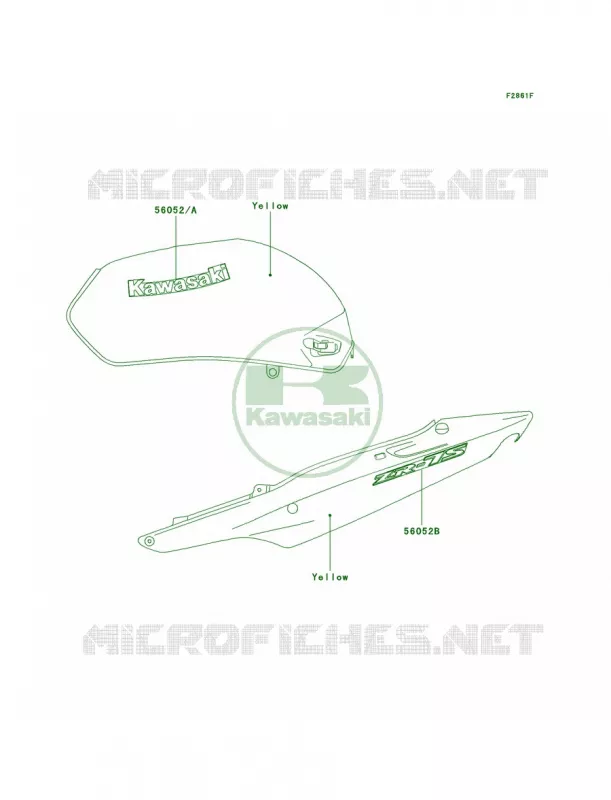 DecalsYellowH3 Kawasaki MOTOS 750 2002 ZR-7S  ZR750-H2
