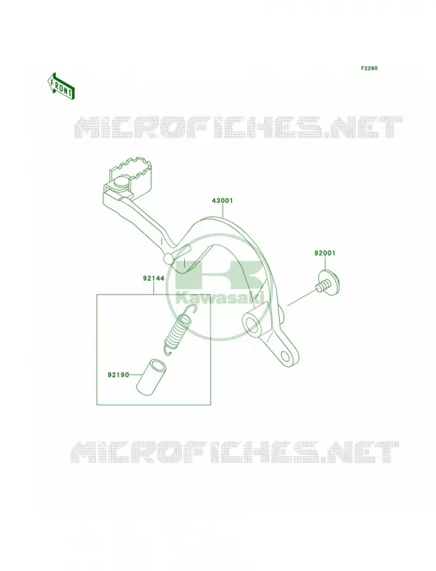 Brake Pedal Kawasaki MOTOS 220 1997 KDX220R  KDX220-A4