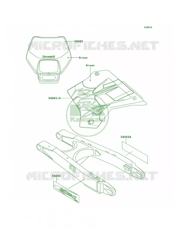DecalsKDX220-A8 Kawasaki MOTOS 220 1997 KDX220R  KDX220-A4