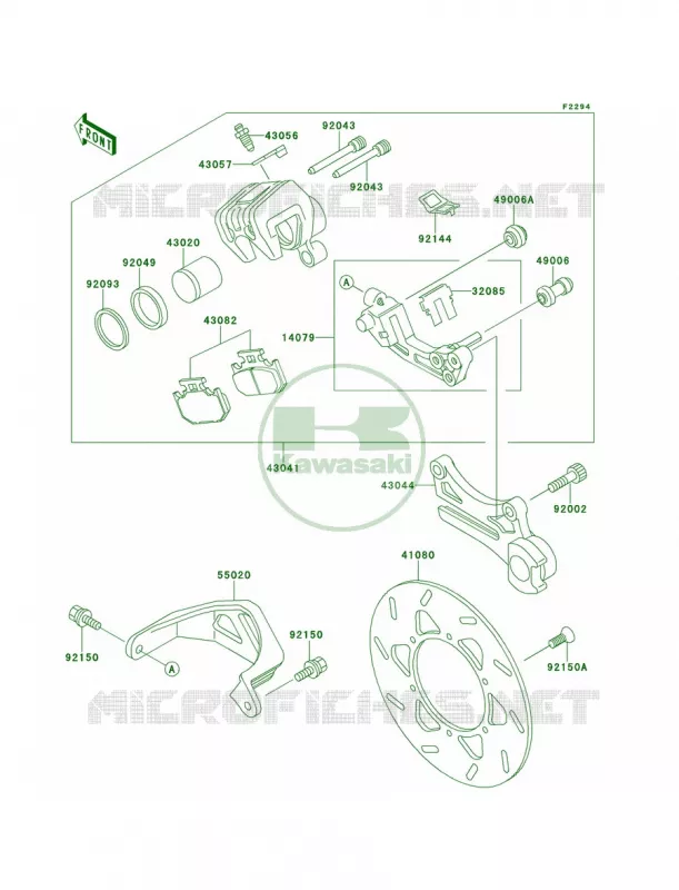 Rear Brake Kawasaki MOTOS 220 1997 KDX220R  KDX220-A4