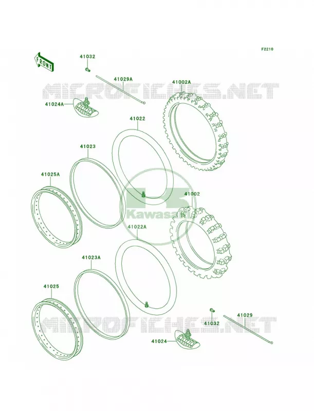 WheelsTires Kawasaki MOTOS 220 1997 KDX220R  KDX220-A4