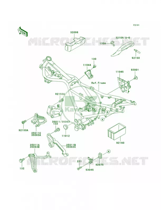 Frame Fittings Kawasaki MOTOS 250 2001 Ninja 250R  EX250-F15
