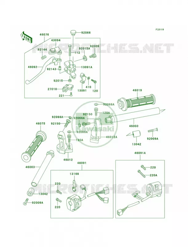 Handlebar Kawasaki MOTOS 500 2001 Ninja 500R  EX500-D8