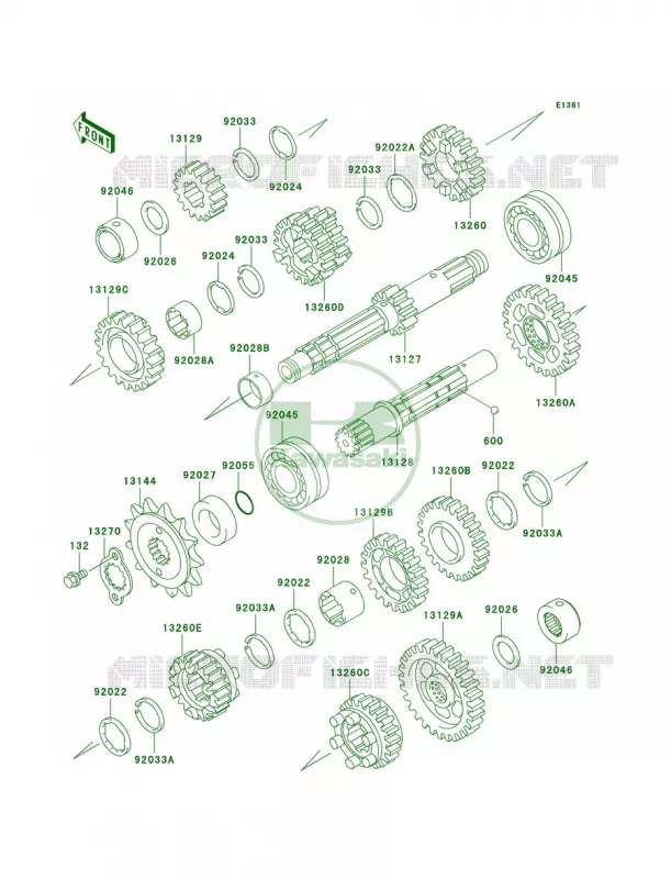 Transmission Kawasaki MOTOS 500 2001 Ninja 500R  EX500-D8