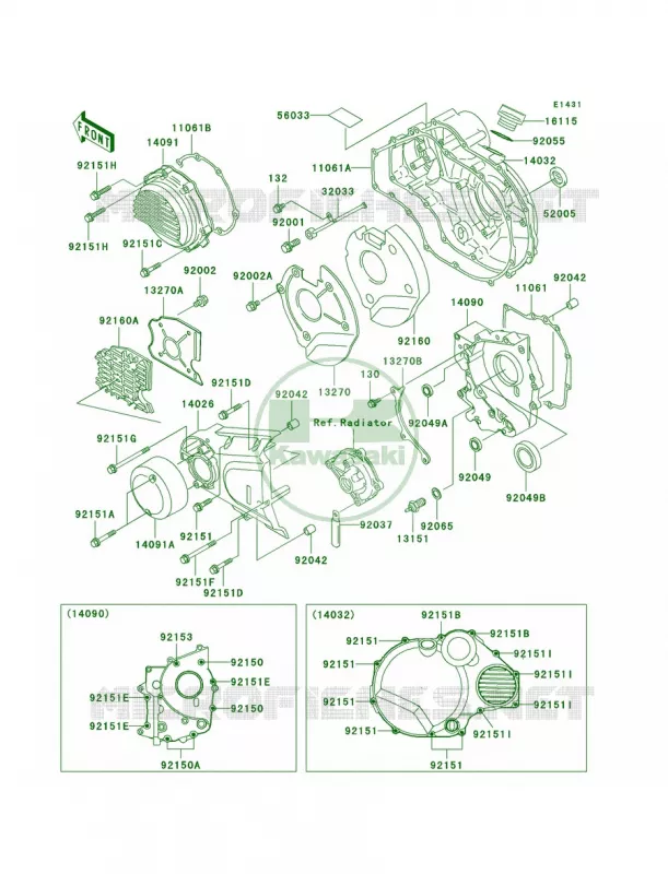 Engine Covers Kawasaki MOTOS 1200 2001 ZRX1200R  ZR1200-A1