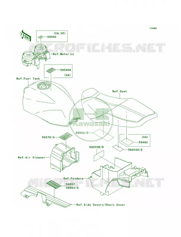 Labels Kawasaki MOTOS 1200 2001 ZRX1200R  ZR1200-A1
