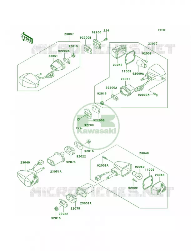 Turn Signals Kawasaki MOTOS 750 2001 ZR-7S  ZR750-H1