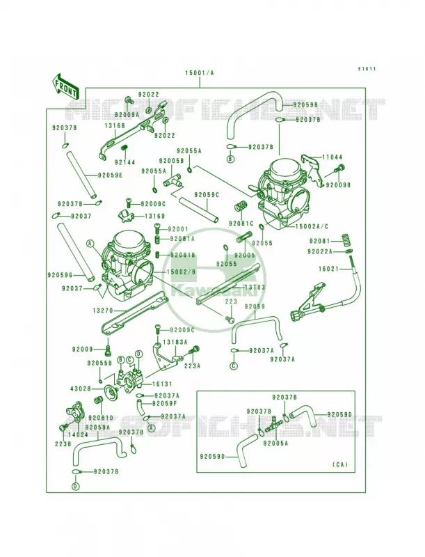 Carburetor Kawasaki MOTOS 250 2000 Ninja 250R  EX250-F14