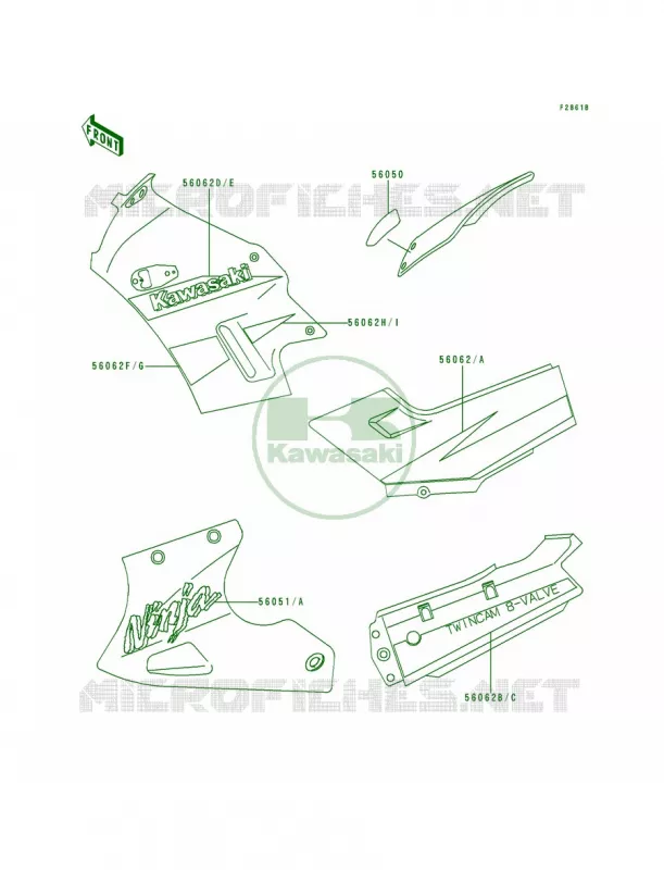 DecalsEbonyEX250-F13 Kawasaki MOTOS 250 2000 Ninja 250R  EX250-F14