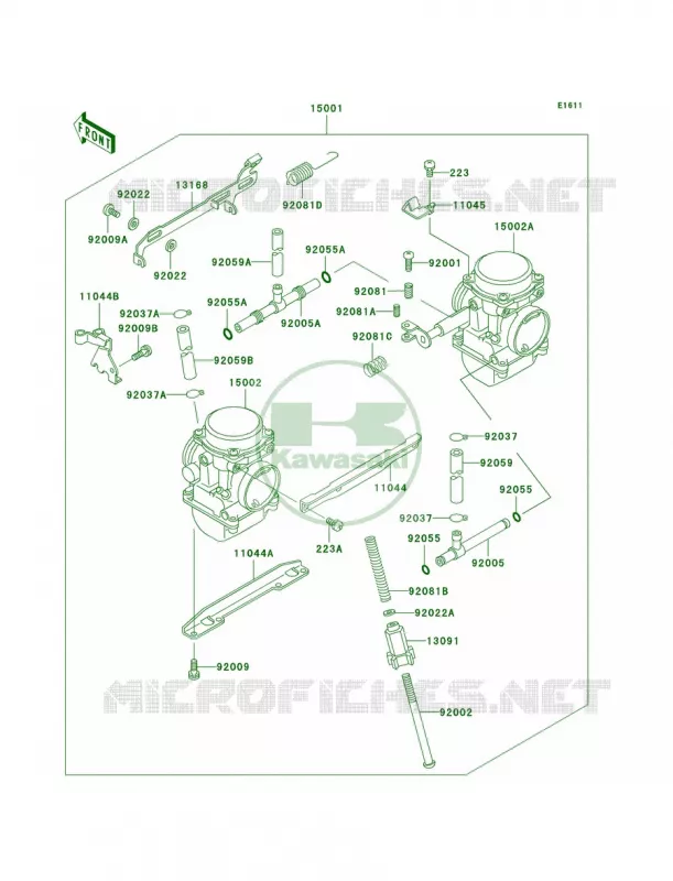 Carburetor Kawasaki MOTOS 500 2000 Ninja 500R  EX500-D7