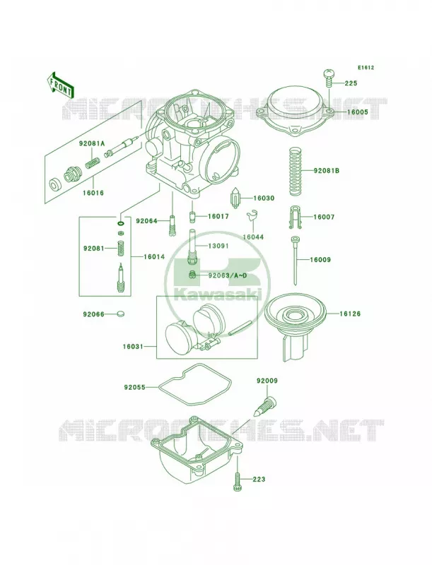 Carburetor Parts Kawasaki MOTOS 500 2000 Ninja 500R  EX500-D7