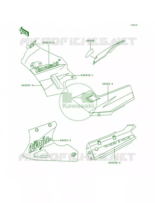 DecalsRedEX250-F14 Kawasaki MOTOS 250 1997 Ninja 250R  EX250-F11