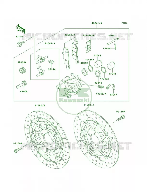 Front Brake Kawasaki MOTOS 1100 1997 GPZ 1100  ZX1100-E3