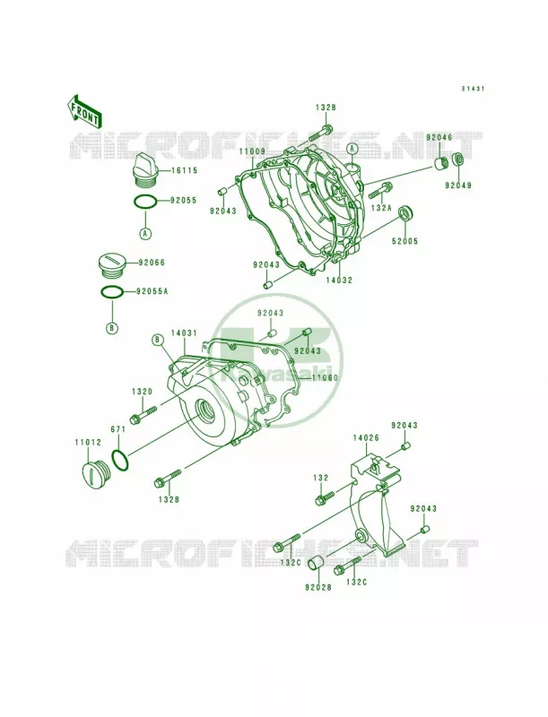 Engine Covers Kawasaki MOTOS 250 1996 Ninja 250R  EX250-F10