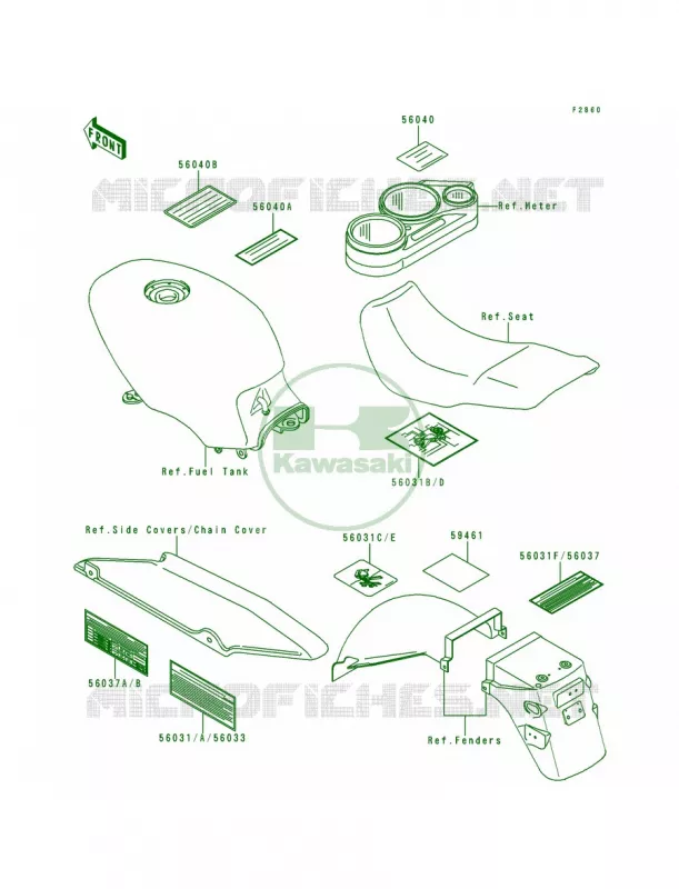 Labels Kawasaki MOTOS 500 1996 Ninja 500  EX500-D3