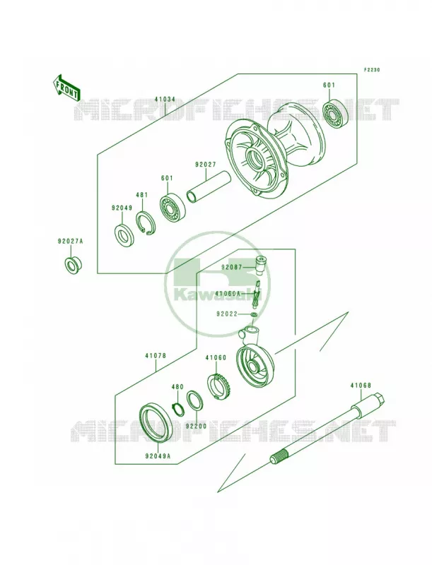 Front Hub Kawasaki MOTOS 200 1996 KDX200  KDX200-H2