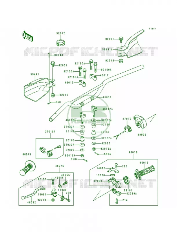 Handlebar Kawasaki MOTOS 200 1996 KDX200  KDX200-H2