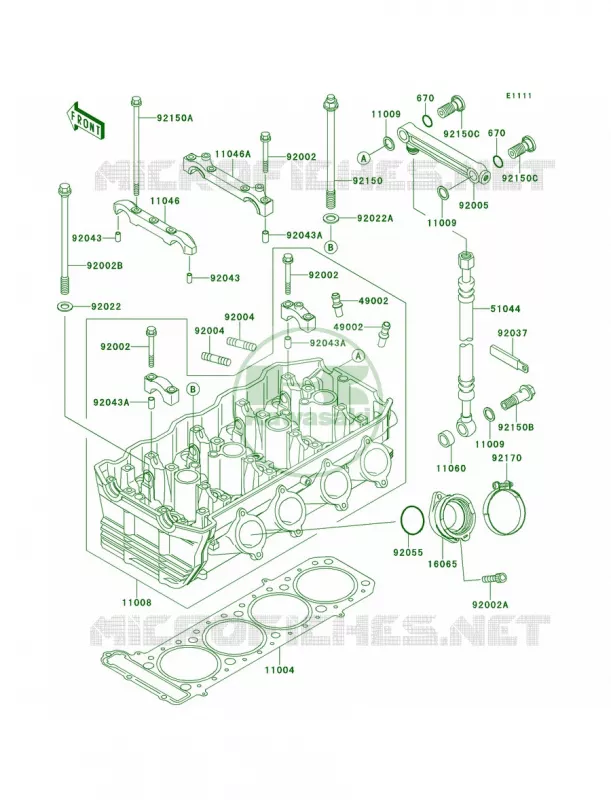 Cylinder Head Kawasaki MOTOS 1100 1996 GPZ 1100  ZX1100-E2
