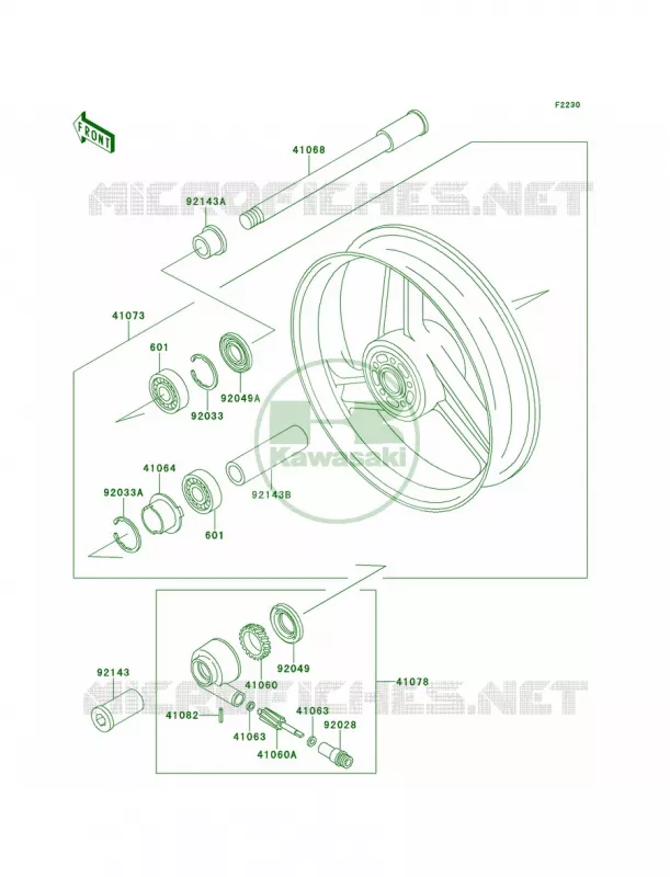 Front Wheel Kawasaki MOTOS 1100 1996 GPZ 1100  ZX1100-E2
