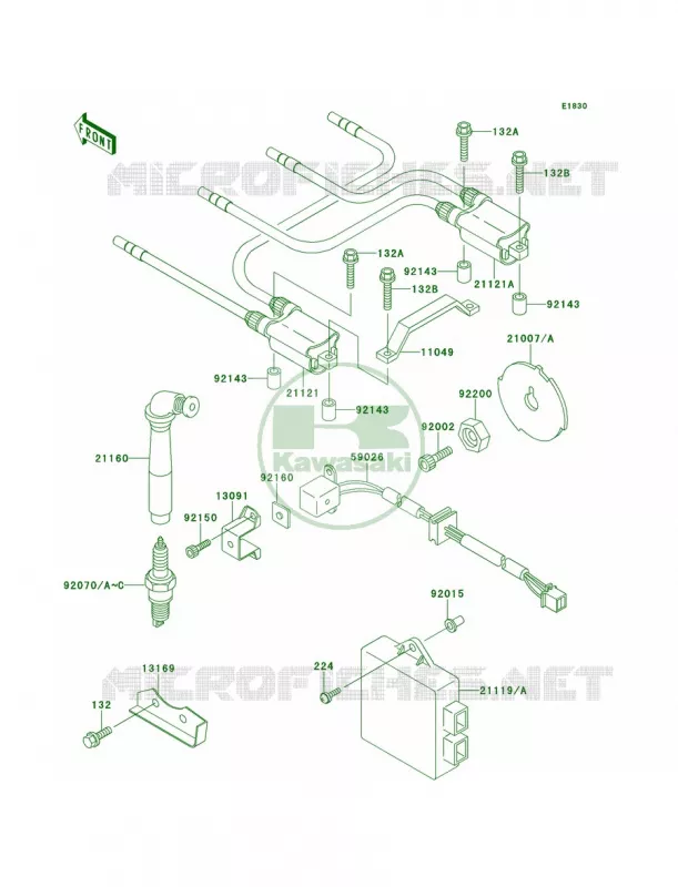Ignition System Kawasaki MOTOS 1100 1996 GPZ 1100  ZX1100-E2