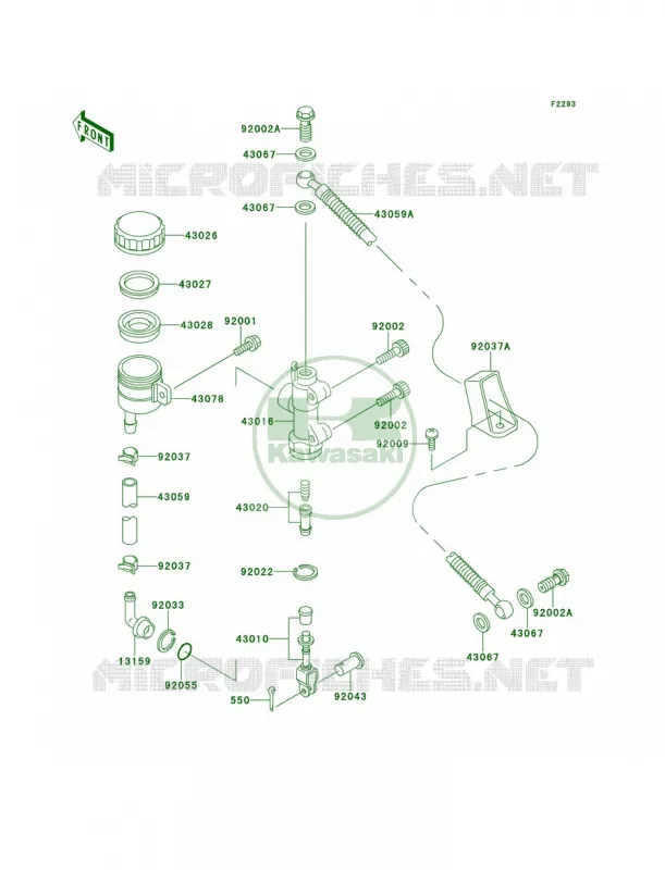 Rear Master Cylinder Kawasaki MOTOS 1100 1996 GPZ 1100  ZX1100-E2