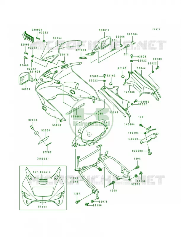 Cowling Kawasaki MOTOS 1100 1996 GPZ 1100 ABS  ZX1100-F1