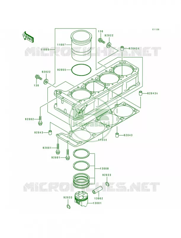 CylinderPistons Kawasaki MOTOS 1100 1996 GPZ 1100 ABS  ZX1100-F1