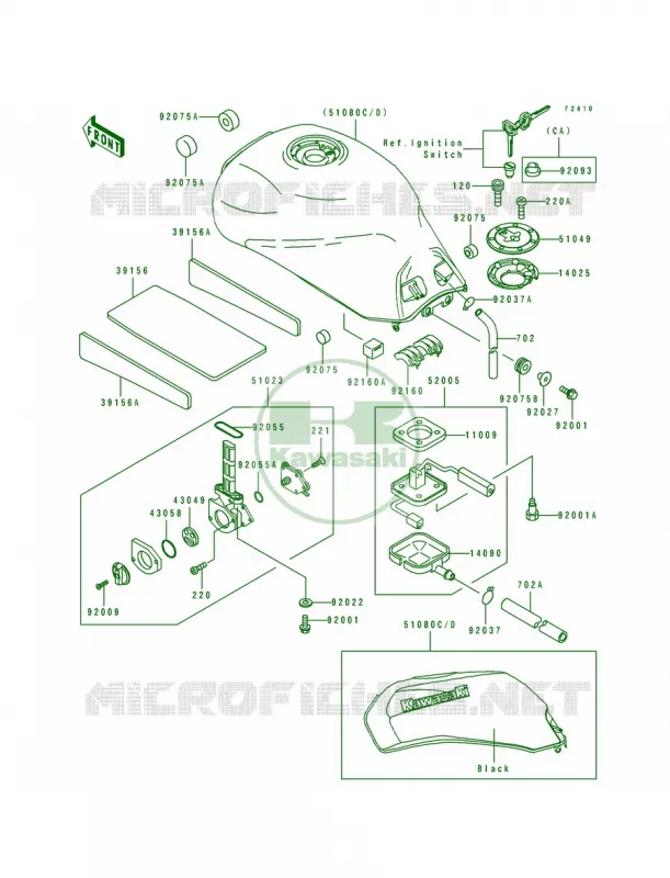 Fuel Tank Kawasaki MOTOS 1100 1996 GPZ 1100 ABS  ZX1100-F1