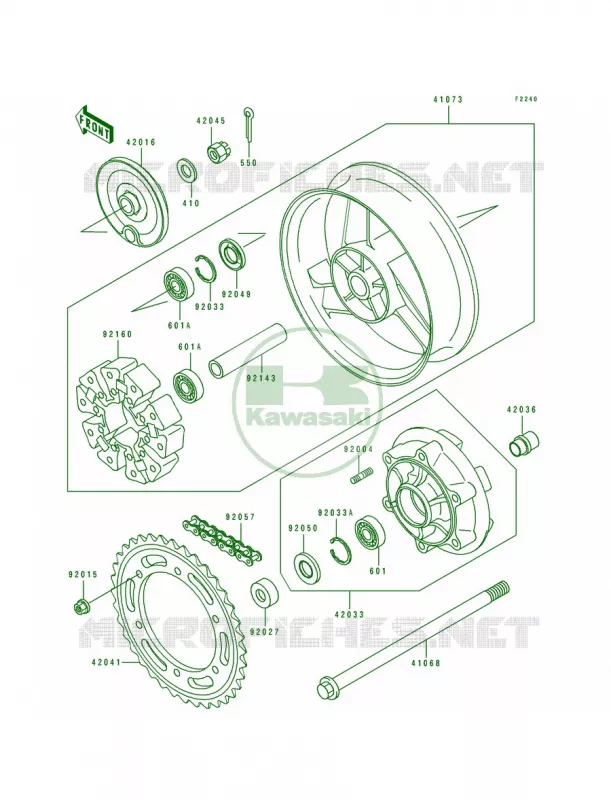 Rear WheelChain Kawasaki MOTOS 1100 1996 GPZ 1100 ABS  ZX1100-F1