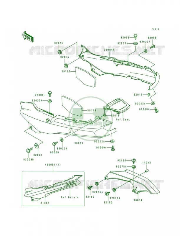 Side CoversChain Cover Kawasaki MOTOS 1100 1996 GPZ 1100 ABS  ZX1100-F1
